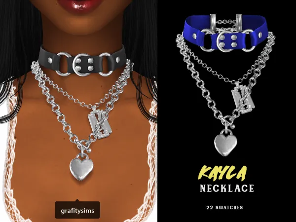 Alpha Kayla Necklace by grafity-cc - The Sims 4 Custom Content
