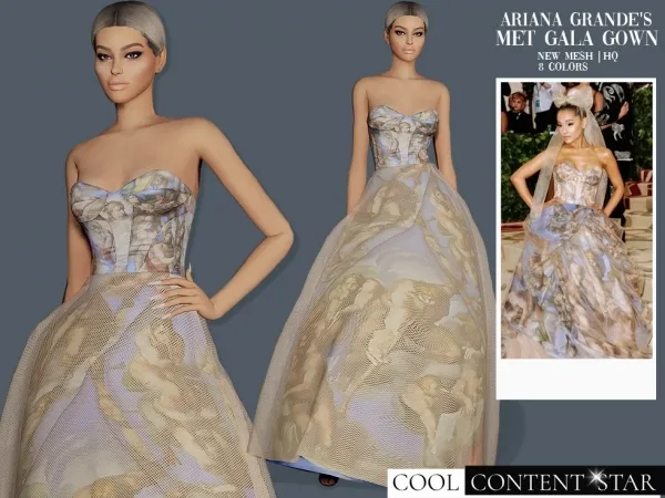 Alpha Ariana Grande's Met Gala Gown - The Sims 4 Custom Content