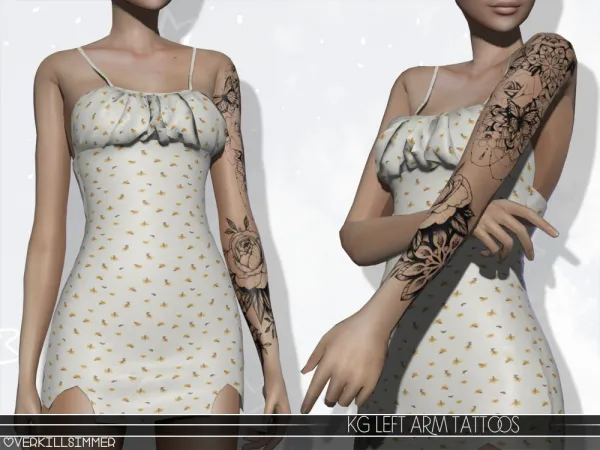 Alpha KG left arm tattoos - The Sims 4 Custom Content