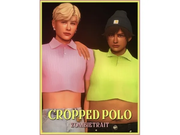 Maxis Match cropped polo - The Sims 4 Custom Content