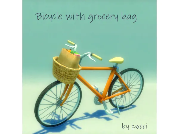 Maxis Match Bicycle with grocery bag by pocci - The Sims 4 Custom Content