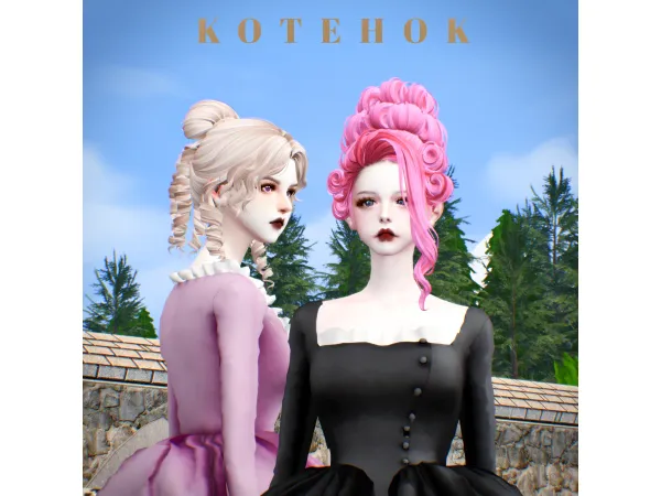 Alpha Nikki Hair 10 14 by kotehoksims - The Sims 4 Custom Content