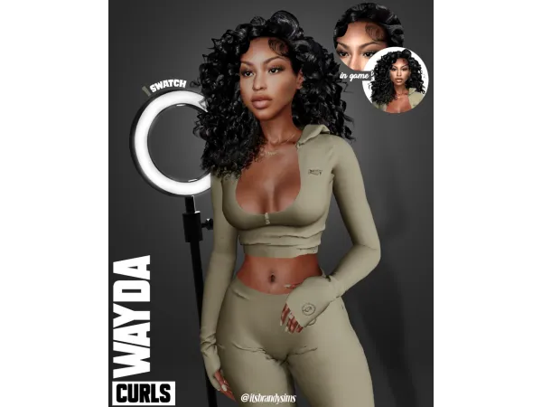 Alpha WAYDA curls - The Sims 4 Custom Content
