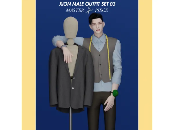 Alpha XION OUTFIT SET 03_MASTERPIECE by XION - The Sims 4 Custom Content