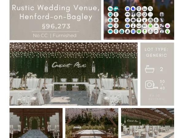 Maxis Match RUSTIC WEDDING VENUE HENFORD ON BAGLEY - The Sims 4 Custom Content