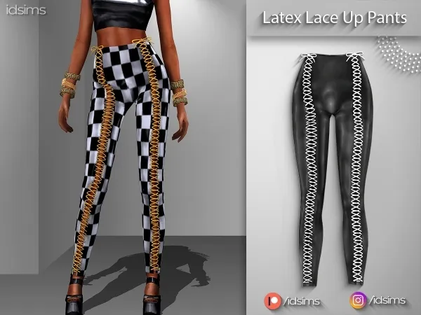 Alpha Latex Lace Up Pants - The Sims 4 Custom Content