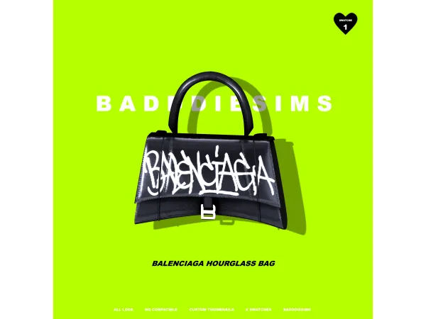 Alpha BALENCIAGA HOURGLASS BAG by BADDDIESIMS - The Sims 4 Custom Content