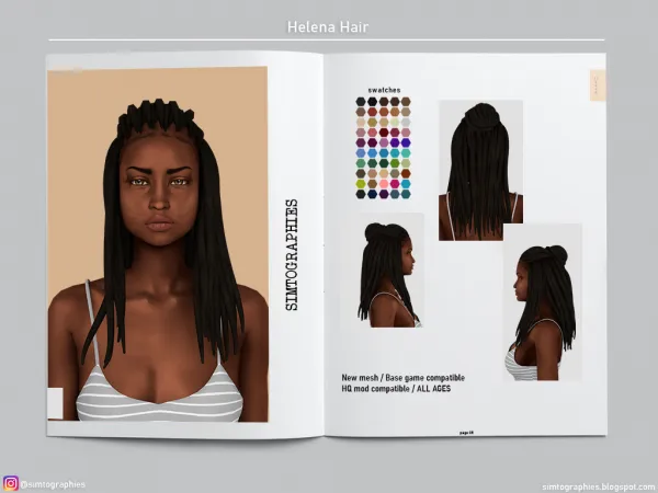 Mix Helena Hair - The Sims 4 Custom Content