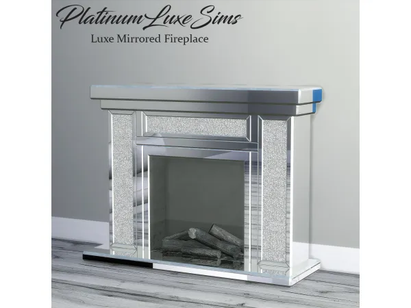 Mix Luxe Mirrored Fireplace by PlatinumLuxeSims - The Sims 4 Custom Content