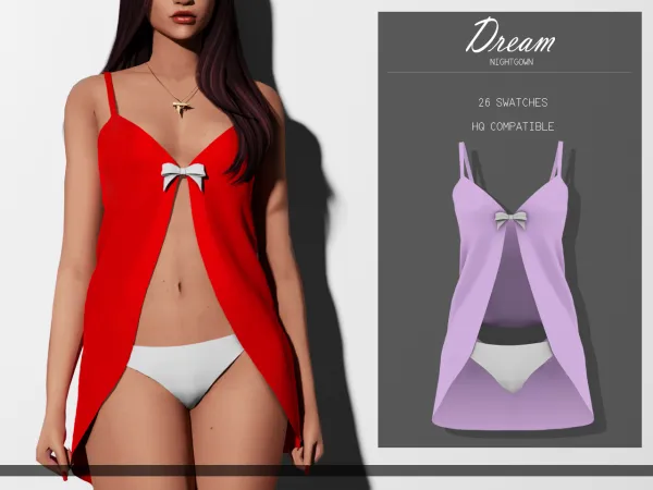 Alpha Dream Nightgown - The Sims 4 Custom Content