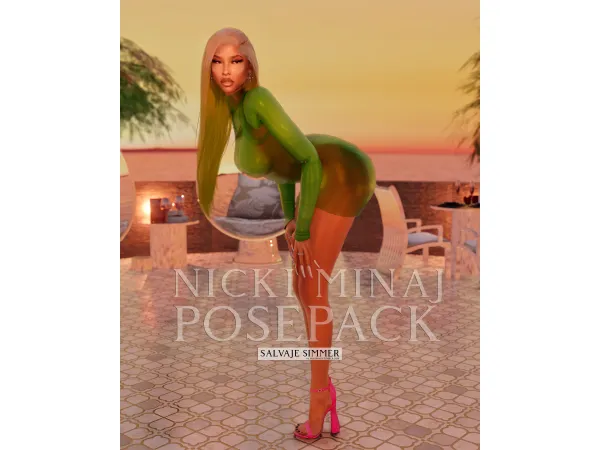 Mix Nicki Minaj POSEPACK by SALVAJE SIMMER - The Sims 4 Custom Content