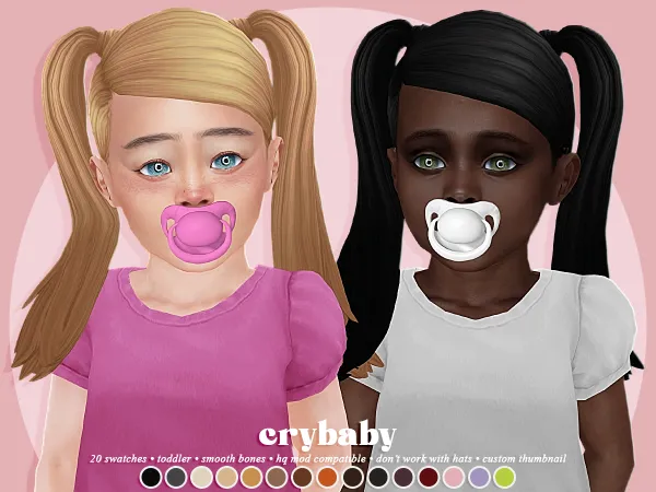 Maxis Match crybaby doja hair (isjao) toddler f by crybaby - The Sims 4 Custom Content