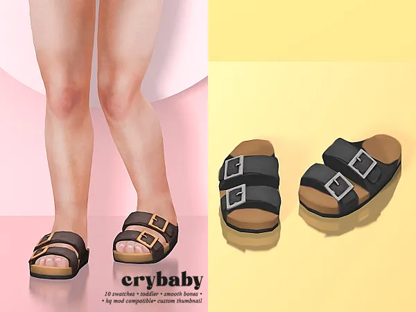 Mix crybaby birkenstocks sandals (gloomfish) toddler f - The Sims 4 Custom Content