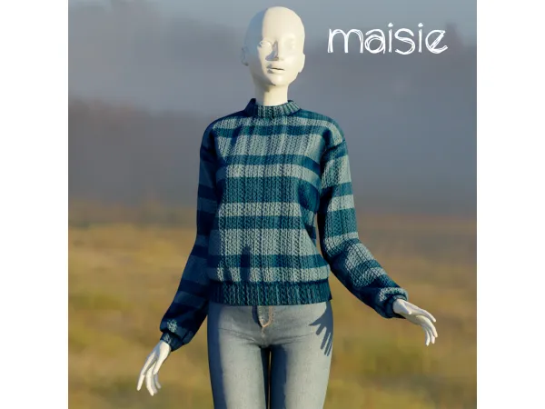 Alpha Maisie sweater by amelylina - The Sims 4 Custom Content
