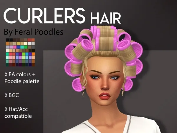 Maxis Match Curlers Hair - The Sims 4 Custom Content