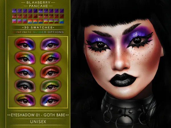 Mix Eyeshadow 01 Goth Babe (unisex) Blahberry Pancake - The Sims 4 Custom Content