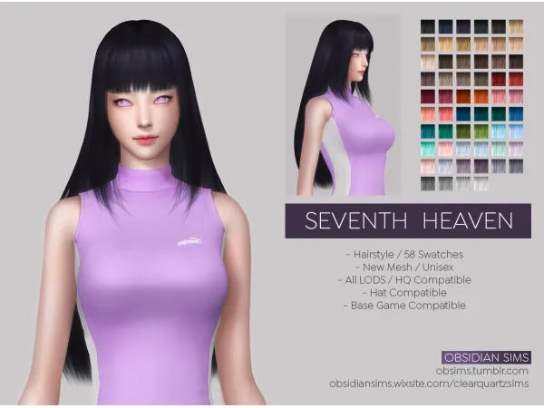Alpha SEVENTH HEAVEN HAIRSTYLE New mesh by OBSIDIAN SIMS - The Sims 4 Custom Content