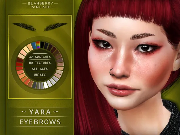 Mix Yara eyebrows (unisex all ages) blahberry pancake - The Sims 4 Custom Content