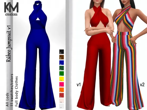 Alpha [KM] Rubeo Jumpsuit v1 - The Sims 4 Custom Content