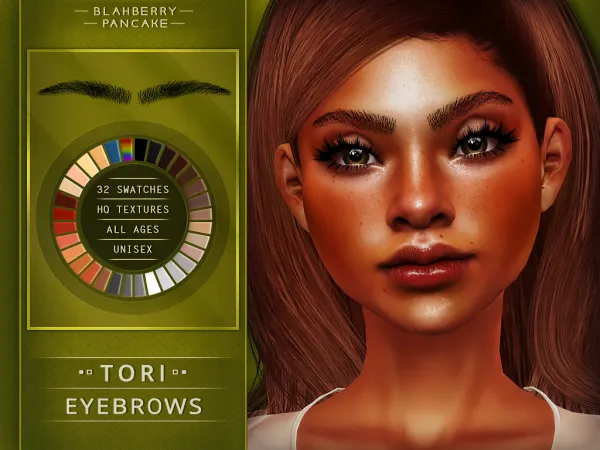 Mix Tori Eyebrows (unisex all ages) Blahberry Pancake - The Sims 4 Custom Content