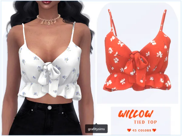 Alpha Willow Tied Top - The Sims 4 Custom Content