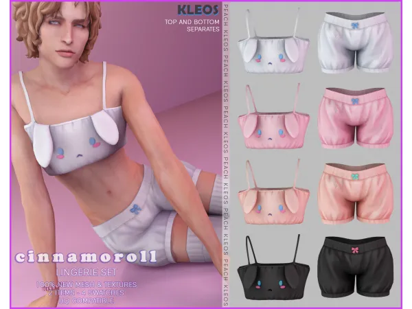 PEACH | Cinnamoroll Lingerie Set by Kleos Sims