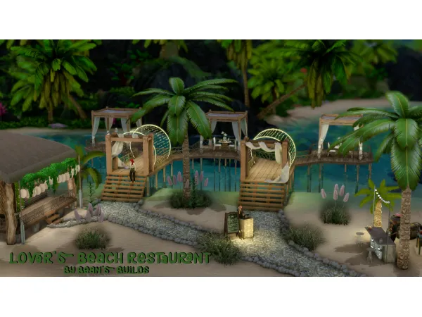 Maxis Match Lover's Beach Restaurant - The Sims 4 Custom Content