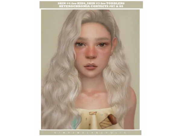 Alpha skin for kids and toddlers and heterochromia contacts by sims3melancholic - The Sims 4 Custom Content