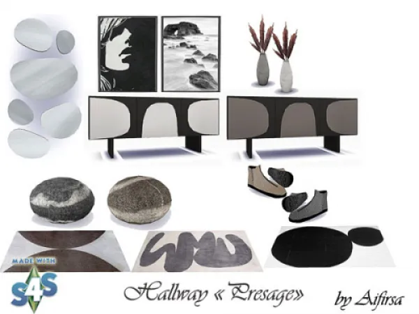 Alpha A set of furniture and decor for the hallway Presage - The Sims 4 Custom Content