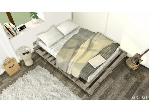 Alpha Pallet Floor Bed - The Sims 4 Custom Content