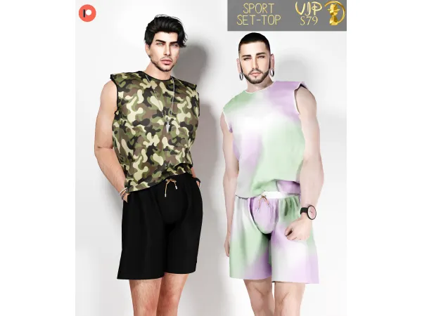 Alpha VIP Sport Set Top S79 by turksimmer - The Sims 4 Custom Content