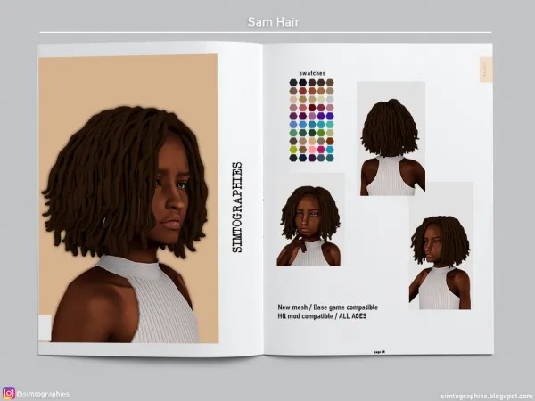 Alpha Sam Hair - The Sims 4 Custom Content