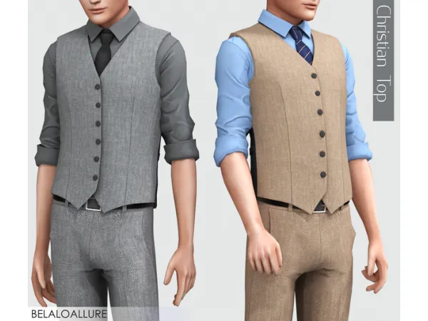 Alpha Belaloallure Christian top - The Sims 4 Custom Content