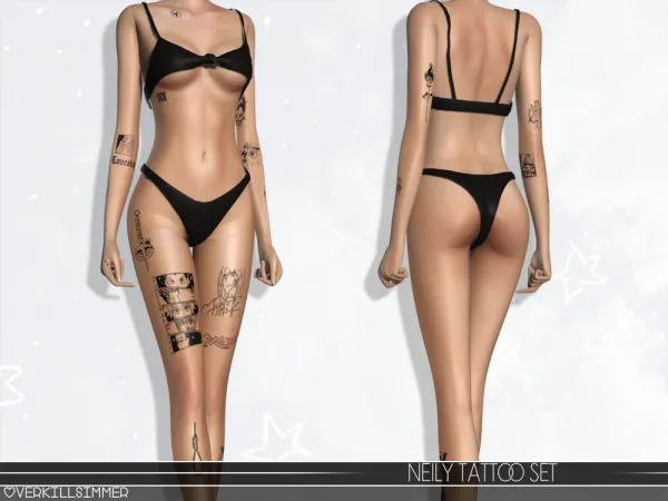 Mix Neily tattoo set - The Sims 4 Custom Content