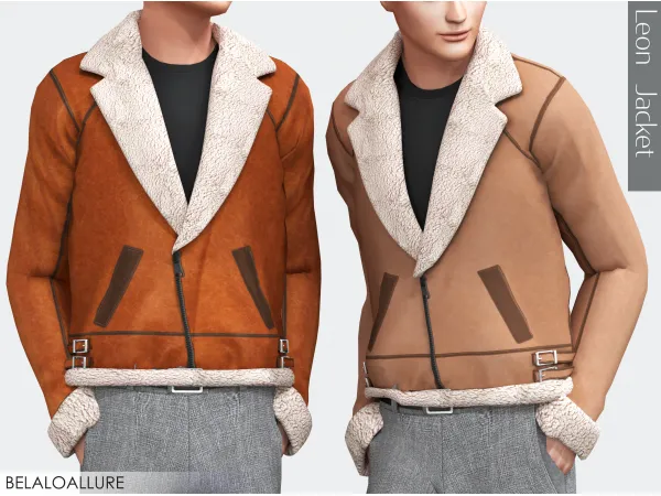 Alpha Belaloallure Leon jacket - The Sims 4 Custom Content