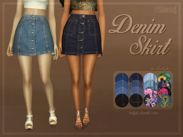 Maxis Match DENIM SKIRT - The Sims 4 Custom Content