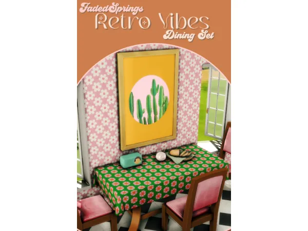 Maxis Match retro vibes 3 piece dining set springs by faded - The Sims 4 Custom Content