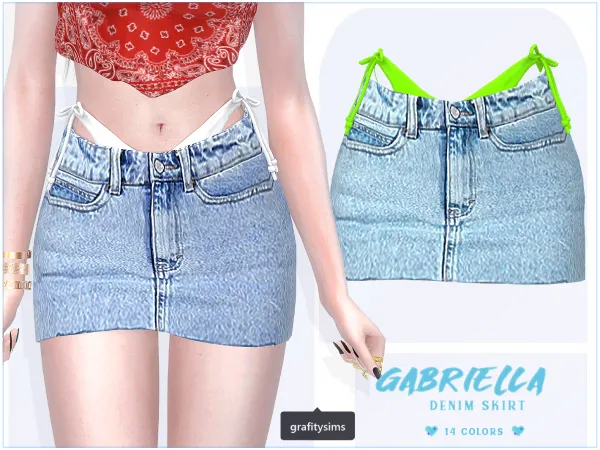 Alpha Gabriella Denim Skirt - The Sims 4 Custom Content