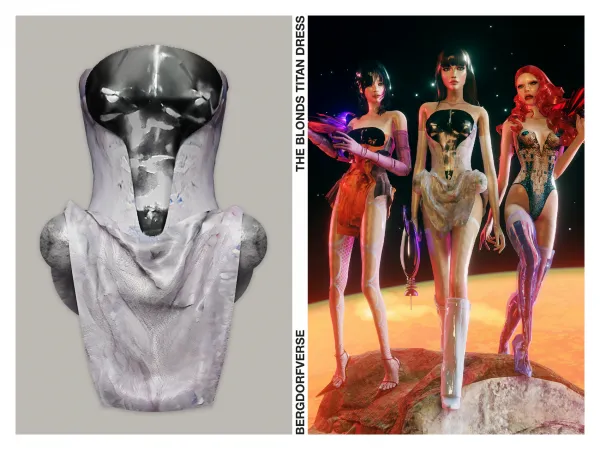 Alpha The Blonds Titan Dress - The Sims 4 Custom Content