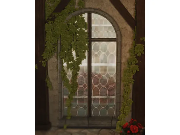 Maxis Match THE WITCHER 3 HEART OF STONE AUCTION HOUSE WINDOWS SET 1 - The Sims 4 Custom Content