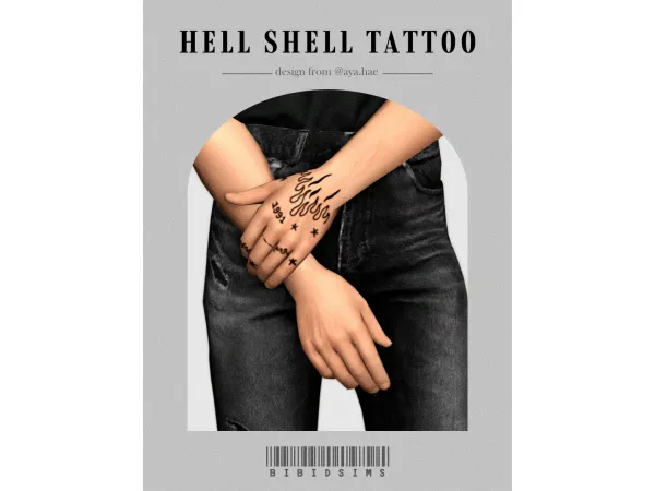 Mix [BIBIDSIMS]Hell shell tattoo by simsfinds - The Sims 4 Custom Content