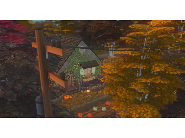 Maxis Match Autumn cozy cottage by Alerion - The Sims 4 Custom Content
