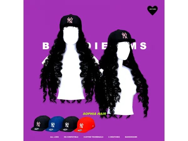 Alpha SOPHIA HAIR by BADDDIESIMS - The Sims 4 Custom Content