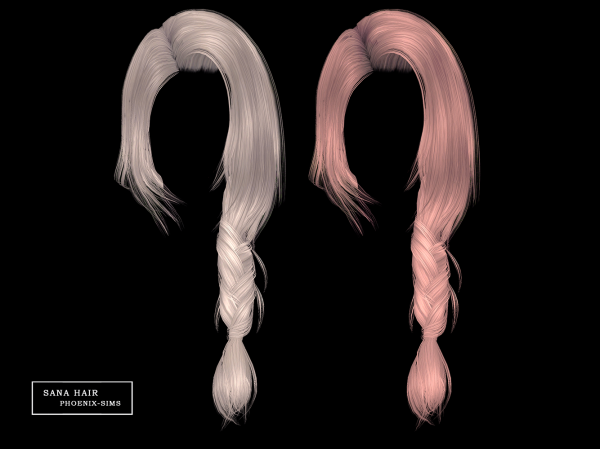 Alpha Sana Hair by phoenixsims4 - The Sims 4 Custom Content