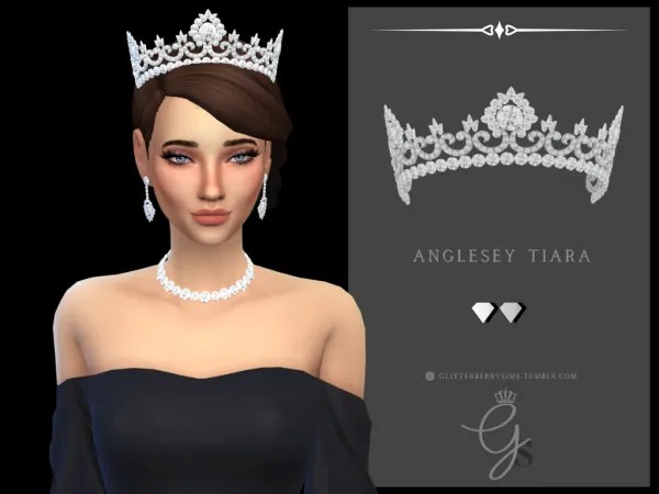 Mix Anglesey Set Anglesey Tiara by Glitterberry Sims - The Sims 4 Custom Content