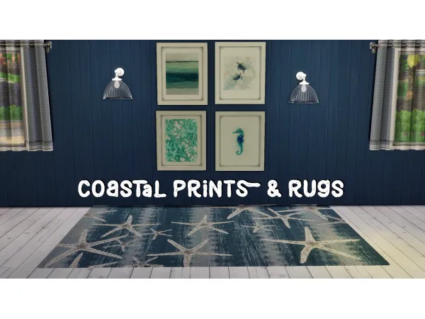 Alpha Coastal Prints Rugs - The Sims 4 Custom Content