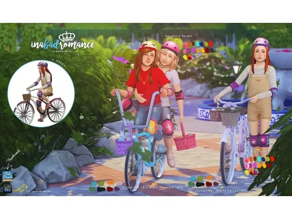 Children's bicycle set: Decorative & Poses