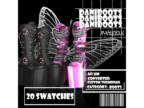 Alpha dani boots by pyxalicious TS4 - The Sims 4 Custom Content