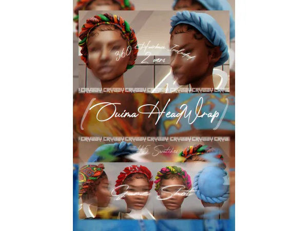 Alpha Ouima Headwrap by Crybby - The Sims 4 Custom Content