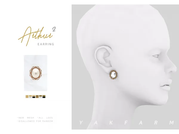 Alpha Arthur Earring 2 - The Sims 4 Custom Content